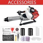 2 Stroke Gas Powered T Post Driver Hammer Drills, 52CC T Post Pile Driver Hammer, Air Cooling Single Cylinder Gasoline Petrol Garden Fencing Tool Machine