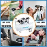 Limodot Air Compressor, Ultra Quiet Air Compressor, Only 68dB, 8 Gallon Durable Steel Air Tank, 2.8CFM @ 90PSI, Oil-Free, Ideal For Shop, Garage, Car, Pneumatic Tool, 1.2 HP