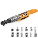 3/8" Cordless Ratchet Wrench, Compatible with DEWALT 20V MAX Battery, 74Ft-Lbs Power Electric Ratchet Tool Kit, 1/2" & 1/4" Adapters, 3" Extension Bar (Tool Only)