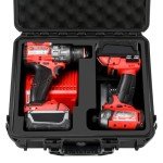 Case for Milwaukee M18 Impact Drill Driver Combo Kit - Waterproof Tool Box for Milwaukee Power Drill & Impact Set, Hard Tool Case for Cordless Drill M18 Fuel/Impact Driver/Battery/Charger (Case Only)