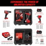 Case for Milwaukee M18 Impact Drill Driver Combo Kit - Waterproof Tool Box for Milwaukee Power Drill & Impact Set, Hard Tool Case for Cordless Drill M18 Fuel/Impact Driver/Battery/Charger (Case Only)