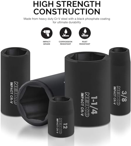 NEIKO 65-Piece 1/2" Drive Impact Socket Set