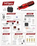 DuroFort, Cordless Rotary Tool Kit, 8V Cordless Die Grinder 146pcs Accessories, 32000RPM 5-Speed Multi Power Carving Tools, with 2000 mah Lithium Battery,for Removal,Carving,Grinding,Cutting,Polishing
