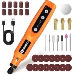 HARDELL Mini Cordless Rotary Tool 3.7V, 5-Speed and USB Charging with 24 Accessories, Multi-Purpose Power Rotary Tool for Sanding, Polishing, Drilling, Carving, Engraving, DIY Crafts
