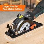 DOVAMAN Circular Saw, 5.8A 4-1/2" Compact Circular Saw w/Contractor Bag, Laser Guide, Metal Auxiliary Handle, Multi-Material Cuts w/ 6 Saw Blades, Tool-Free Adjustment of Angle & Depth (Max 1-11/16")