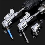 Corner Tool Screw Hub, Multi-function Bend Screwdriver Bit, 360° Rotatable 1/4'' 3/8'' 1/2" Socket Adapter Set,105 Degree Angle Screwdriver Drill Bit for Household Workplace Industry(2PCS)