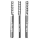 CAELUM 9901 Cylinder Tungsten Carbide Cutter, High-Performance Rotary Carving Bit, Metal Grinding Carving Tool Drill Bits, 1/8 In Shank Diameter for Die Grinder Kits, Silver, 3 Pcs