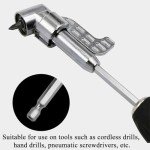 Corner Tool Screw Hub, Multi-function Bend Screwdriver Bit, 360° Rotatable 1/4'' 3/8'' 1/2" Socket Adapter Set,105 Degree Angle Screwdriver Drill Bit for Household Workplace Industry(2PCS)
