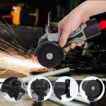 Cordless Angle Grinder 18V 550W, Battery Mini Angle Grinder, Power Angle Grinder Tool, Brushless Angle Grinder Electric Handheld Cutter Machine for Grinding Cutting Polishing with Suitcase (Grey)
