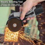Cordless Angle Grinder 18V 550W, Battery Mini Angle Grinder, Power Angle Grinder Tool, Brushless Angle Grinder Electric Handheld Cutter Machine for Grinding Cutting Polishing with Suitcase (Grey)