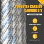 CAELUM 9901 Cylinder Tungsten Carbide Cutter, High-Performance Rotary Carving Bit, Metal Grinding Carving Tool Drill Bits, 1/8 In Shank Diameter for Die Grinder Kits, Silver, 3 Pcs