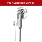 Corner Tool Screw Hub, Multi-function Bend Screwdriver Bit, 360° Rotatable 1/4'' 3/8'' 1/2" Socket Adapter Set,105 Degree Angle Screwdriver Drill Bit for Household Workplace Industry(2PCS)