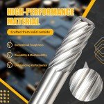 CAELUM 9901 Cylinder Tungsten Carbide Cutter, High-Performance Rotary Carving Bit, Metal Grinding Carving Tool Drill Bits, 1/8 In Shank Diameter for Die Grinder Kits, Silver, 3 Pcs