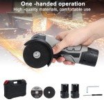 Cordless Angle Grinder 18V 550W, Battery Mini Angle Grinder, Power Angle Grinder Tool, Brushless Angle Grinder Electric Handheld Cutter Machine for Grinding Cutting Polishing with Suitcase (Grey)