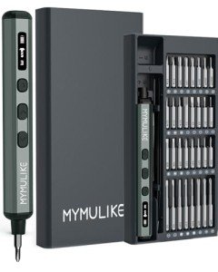MYMULIKE Precision Screwdriver Set, 68 in 1 Mini Screwdriver 3.7V Power Screwdriver- 64 S2 Magnetic Bits, 5 Torque Settings, 4 LED Lights, Repair Tool for Precision Work Phone Camera Laptop Watch