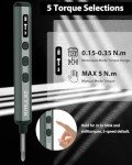 MYMULIKE Precision Screwdriver Set, 68 in 1 Mini Screwdriver 3.7V Power Screwdriver- 64 S2 Magnetic Bits, 5 Torque Settings, 4 LED Lights, Repair Tool for Precision Work Phone Camera Laptop Watch