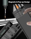 MYMULIKE Precision Screwdriver Set, 68 in 1 Mini Screwdriver 3.7V Power Screwdriver- 64 S2 Magnetic Bits, 5 Torque Settings, 4 LED Lights, Repair Tool for Precision Work Phone Camera Laptop Watch