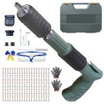 Portable Air Nailer Gun - Powerful 3 Speed Adjustable Manual Steel Nail Gun, Wall Fastening Tool for Cement Wall Wire Hider Fixture Install, Woodworking and Decoration Integrated Nail Gun
