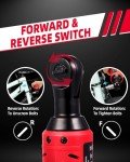 DuroFort Cordless Electric Ratchet, 12V Ratchet Wrench Tool Kit 40 FT.LBS, with LED Light, 500RPM Variable Speed Wrench, 2-Pack 2.0Ah Battery, 7 Sockets, 1/4" Socket Adapter, 3/8" Extension Rod
