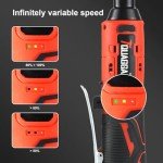 TQUAGGA Cordless Electric Ratchet Wrench Set, 3/8" 18V Power Ratchet Tool Kit with 2 Pack 2000 mAH Battery and Charger, 7 Sockets Battery Powered Ratchet Wrenches