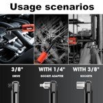 TQUAGGA Cordless Electric Ratchet Wrench Set, 3/8" 18V Power Ratchet Tool Kit with 2 Pack 2000 mAH Battery and Charger, 7 Sockets Battery Powered Ratchet Wrenches
