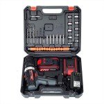 Brushless Cordless Drill Driver Kit, 3/8" Keyless Chuck & 25+3 Torque, 21V Power Drill w/22 Drill Bits, 2000mAh Battery, 1500 RPM, Built-in LED Light, DIY Hand Tool Kit for Home Garden Office