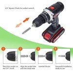 Brushless Cordless Drill Driver Kit, 3/8" Keyless Chuck & 25+3 Torque, 21V Power Drill w/22 Drill Bits, 2000mAh Battery, 1500 RPM, Built-in LED Light, DIY Hand Tool Kit for Home Garden Office