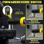 3/8" Brushless Ratchet Wrench Compatible with DEWALT 20V Battery, 74Ft-Lbs Electric Cordless Ratchet, Square Drive Wrench with Variable Speed, 1/4" Adapter, 3" Extension Bar & 7 Sockets (Tool Only)