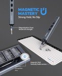 Efekol Electric Screwdriver, 70 in 1 Mini Electric Precision Screwdriver Kit Tool with 64 S2 Magnetic Bits, Tweezers, Magnetic Mat and Pry Bar, Perfect for Electronics Phone Camera Laptop Watch