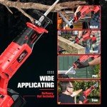Cordless Reciprocating Saw for Milwaukee M18 18V Battery: 3200 SPM Brushless Sawzall, 3 Variable Speed, 1" Stroke Length, Keyless Blade Clamp, Includes 4 Blades for Metal, PVC, Wood. Tool Only