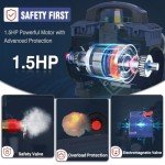 Air Compressor Portable, Ultra Quiet 60 dB, 13-Second Quick Fill, 1 Gallon Compact, Oil-Free for Tire Inflation, Nail Gun, Pneumatic Tools, Cleaning in Home or Shop Projects, 1.5HP
