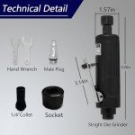 HYFN Air Die Grinder,1/4 Inch PIneumatic Straight Die Grinder, Die Grinder, Safety Switch,Air Tools,Pneumatic Tools 22000RPM,0.3HP,Straight Grinder,Die Grinder Tool,Uesd To Polishing Grinding