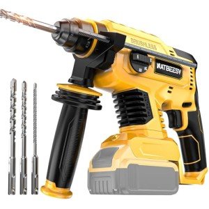 Cordless Rotary Hammer Drill for DeWalt 20V Battery: Brushless 1 Inch SDS Hammer Drill for Concrete - 4 Mode - 2.5 Joules -1500 RPM - with 360° Auxiliary Handle and 4 Drill Bits, Tool Only