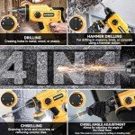 Cordless Rotary Hammer Drill for DeWalt 20V Battery: Brushless 1 Inch SDS Hammer Drill for Concrete - 4 Mode - 2.5 Joules -1500 RPM - with 360° Auxiliary Handle and 4 Drill Bits, Tool Only
