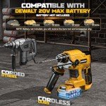 Cordless Rotary Hammer Drill for DeWalt 20V Battery: Brushless 1 Inch SDS Hammer Drill for Concrete - 4 Mode - 2.5 Joules -1500 RPM - with 360° Auxiliary Handle and 4 Drill Bits, Tool Only
