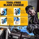 Cordless Reciprocating Saw for DeWalt 20V MAX XR: Brushless Recipro Saw-1 Inch Stroke Length 3200 SPM Variable Speed - Tool-Free Blade Change with 4 Saw Blades for Metal Wood PVC Cutting, No Battery