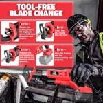 Cordless Reciprocating Saw for Milwaukee m18: Cerycose Brushless Recipro Saw- 1" Stroke Length 3200 SPM Variable Speed-Toolless Blade Change with 4 Saw Blades for Metal Wood PVC Cutting Tool Only