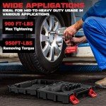 Cerycose Cordless Impact Wrench 900FT-LBS for Milwaukee 18V Battery - with 6 Sockets and Durable Toolbox Brushless Electric 1/2 inch Impact Gun Includes LED Work Light - 2100RPM High Torque Driver