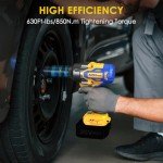ACROPOW Cordless Impact Wrench for 20V MAX DEWALT Battery, 1/2 Inch Brushless High Torque Power Impact Gun 630 Ft-lbs(850 N.m) with 3-Mode Speed, LED Light (Bare Tool Only)