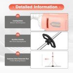 RocoReny Electric Concrete Vibrating Tool with Brushless Motor, Cordless Electric Screed Cement Finishing Vibrating Machine with 59in Board, 3000-6000RPM