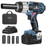 C P CHANTPOWER 450N.M (330 ft lbs) Cordless Impact Wrench, 1/2" Impact Gun, 20V High Torque Power Impact Driver, Battery Electric Impact Motor, Variable Speeds, Sockets, Fast Charger and Tool Bag