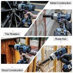 C P CHANTPOWER 450N.M (330 ft lbs) Cordless Impact Wrench, 1/2" Impact Gun, 20V High Torque Power Impact Driver, Battery Electric Impact Motor, Variable Speeds, Sockets, Fast Charger and Tool Bag