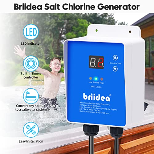 Briidea USA Titanium Salt Chlorine Generator for Hot Tubs