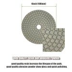 DIAPICK TOOLS Diamond Polishing Pads 4 Inch Wet Dry Set 13 Pieces for Concrete Marble Quartz Stone Countertop Granite Polishing and Sanding disc Include 5/8"-11thread Backer pad and Drill Adapter