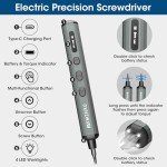 MXMZHXU Electric Precision Screwdriver, 144 in 1 Small Precision Screwdriver with 120 Bits, 5 Torque Hand Repair Tool Kit Mini Electric Screwdriver for PC, Computer, Laptop, Phone, RC Drone