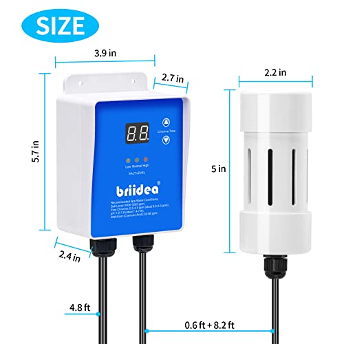 Briidea USA Titanium Salt Chlorine Generator for Hot Tubs