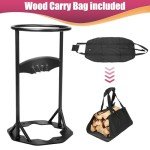 SearCook 10.2'' Wood Log Splitter, Firewood Splitter Kindling Splitter with Log Carrying Bag, Portable Log Splitter Hand Cutter for Outdoor Camping, Home Garden Tool Kit, 5.5kg