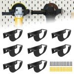 8 Pack Angle Grinder Holder, Angle Grinder Rack Bracket, Polisher Holder Wall Mount For 5 Inch Angle Grinder, Angle Grinder Stand Tool Wall Mount Bracket, Angle Grinder Storage Rack, Black