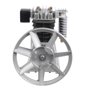 Compressor Motor Head, Industrial Compressor Head Pump Motor, Twin Cylinder Air Compressor for Automotive industry Pneumatic Tools Chemical industry Discharge Volume 250L/min Silver And Black(3HP)