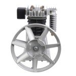 Compressor Motor Head, Industrial Compressor Head Pump Motor, Twin Cylinder Air Compressor for Automotive industry Pneumatic Tools Chemical industry Discharge Volume 250L/min Silver And Black(3HP)